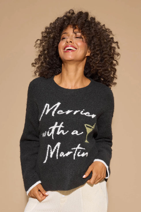 Pj Salvage Merrier With A Martini Snuggle Sweater